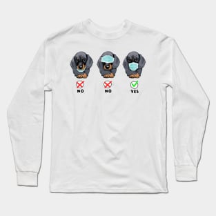 Funny Dachsund Wearing Mask Cute Dog Lover Gift Long Sleeve T-Shirt